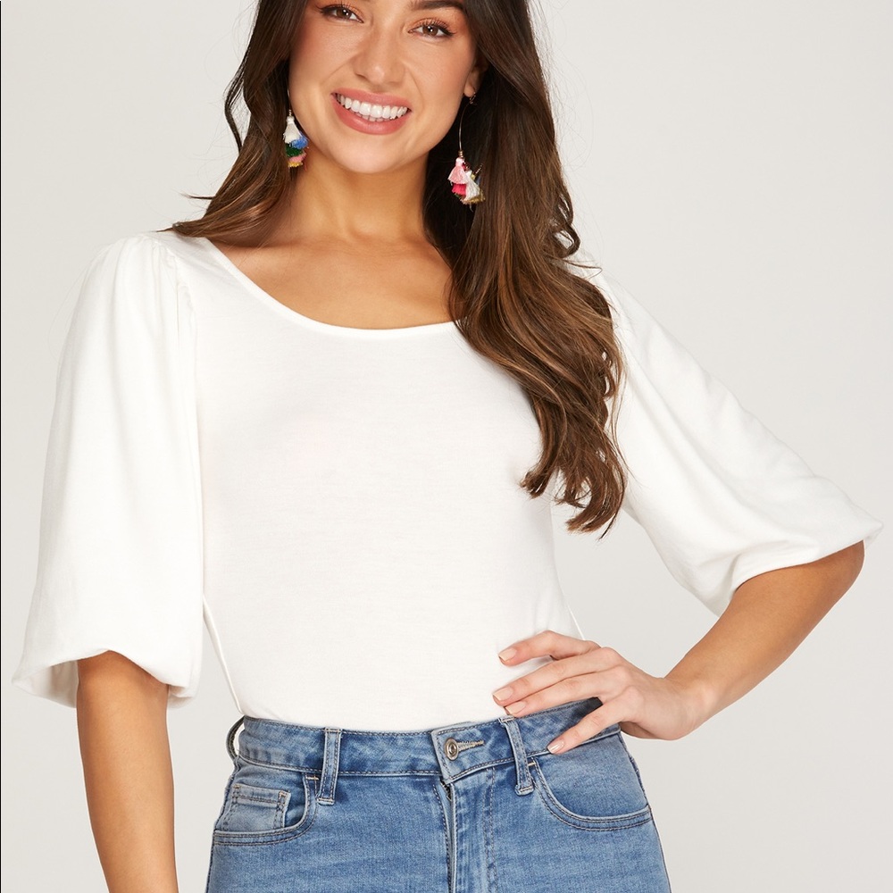 Mediterranean Ballon Sleeve Body Suit